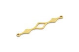 Brass Diamond Charm, 24 Raw Brass Diamond Shaped Charms With 2 Loops, Connector Findings (35x6x0.80mm) SMP0593 A6272