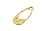 Brass Oval Charm, 6 Raw Brass Oval Charms With 1 Loop, Star Charms, Earring Charms, Findings (32x13x0.80mm) SMP0594