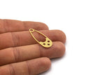 Brass Oval Charm, 6 Raw Brass Oval Charms With 1 Loop, Star Charms, Earring Charms, Findings (32x13x0.80mm) SMP0594