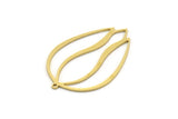 Brass Tulip Charm, 4 Raw Brass Tulip Charms With 1 Loop, Pendant Charms, Findings (39x27x0.80mm) SMP0596