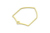 Brass Shield Charm, 2 Raw Brass Shield Charms With 1 Loop, Geometric Findings (38x29.5x0.80mm) SMP0731