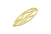 Brass Oval Charm, 8 Raw Brass Oval Charms With 1 Loop, Earring Charms (30x11x0.60mm) SMP0734