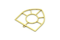 Brass Shield Charm, 4 Raw Brass Shield Charms With 1 Loop, Geometric Findings (27x24x0.80mm) SMP0737