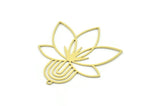 Brass Rainbow Charm, 2 Raw Brass Lotus Flower Charms With 1 Loop, Charm Pendants, Earring Findings (41x34x0.60mm) SMP0739
