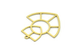 Brass Irregular Charm, 6 Raw Brass Irregular Shaped Charms With 1 Loop, Findings (26x23x0.60mm) SMP0740