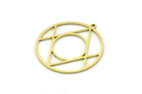 Brass Round Charm, 4 Raw Brass Round Charm With 1 Loop, Charm Pendants (29x27x0.80mm) SMP0741