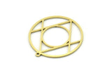 Brass Round Charm, 4 Raw Brass Round Charm With 1 Loop, Charm Pendants (29x27x0.80mm) SMP0741