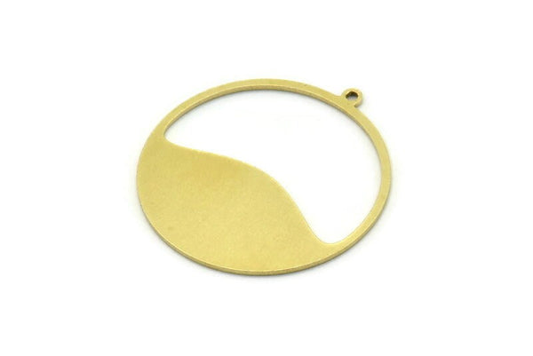 Brass Round Charm, 4 Raw Brass Round Charm With 1 Loop, Charm Pendants (30x28x0.80mm) SMP0743