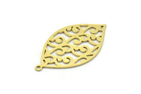 Brass Marquise Charm, 6 Raw Brass Marquise Charms With 1 Loop, Earrings, Pendants (31x18x0.60mm) SMP0744