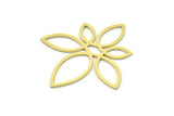Brass Flower Charm, 6 Raw Brass Flower Charms, Charm Pendants, Findings (31.5x29x0.60mm) SMP0746