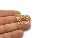 Brass Irregular Charm, 4 Raw Brass Irregular Shaped Charms With 1 Loop, Findings (35x31x0.60mm) SMP0748