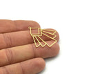 Brass Irregular Charm, 4 Raw Brass Irregular Shaped Charms With 1 Loop, Findings (35x31x0.60mm) SMP0748