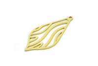 Brass Drop Charm, 8 Raw Brass Drop Charms With 1 Loop, Earrings, Findings (32x15x0.60mm) SMP0749