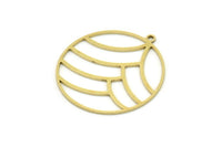 Brass Round Charm, 4 Raw Brass Round Charm With 1 Loop, Charm Pendants (32x30x0.80mm) SMP0759