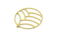 Brass Round Charm, 4 Raw Brass Round Charm With 1 Loop, Charm Pendants (32x30x0.80mm) SMP0759