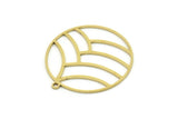 Brass Round Charm, 4 Raw Brass Round Charm With 1 Loop, Charm Pendants (32x30x0.80mm) SMP0759