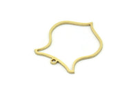 Brass Shield Charm, 6 Raw Brass Shield Charms With 1 Loop, Geometric Findings (25x22x0.80mm) SMP0761