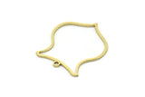 Brass Shield Charm, 6 Raw Brass Shield Charms With 1 Loop, Geometric Findings (25x22x0.80mm) SMP0761