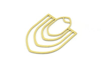 Brass Charm, Brass Pendant, Charm Pendant, 4 Raw Brass U Shaped Charm With 1 Loop, Findings (36x25x0.60mm) SMP0762