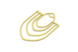 Brass Charm, Brass Pendant, Charm Pendant, 4 Raw Brass U Shaped Charm With 1 Loop, Findings (36x25x0.60mm) SMP0762