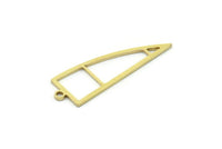 Brass Irregular Charm, 10 Raw Brass Irregular Shaped Charms With 1 Loop, Findings (29x9.5x0.80mm) SMP0764