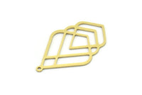 Brass Drop Charm, 6 Raw Brass Drop Charms With 1 Loop, Earrings, Findings (32x20x0.60mm) SMP0767