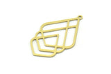 Brass Drop Charm, 6 Raw Brass Drop Charms With 1 Loop, Earrings, Findings (32x20x0.60mm) SMP0767
