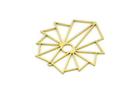 Brass Irregular Charm, 2 Raw Brass Irregular Shaped Charms With 1 Loop, Findings (38x37x0.80mm) SMP0774
