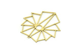 Brass Irregular Charm, 2 Raw Brass Irregular Shaped Charms With 1 Loop, Findings (38x37x0.80mm) SMP0774