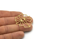 Brass Irregular Charm, 2 Raw Brass Irregular Shaped Charms With 1 Loop, Findings (38x37x0.80mm) SMP0774