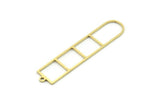 Brass Geometric Charm, 6 Raw Brass D Shape Charm With 1 Loop, Findings (44x9x0.80mm) SMP0776 A6047