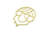 Brass House Charm, 4 Raw Brass House Shaped Charms With 1 Loop, Earrings, Findings (32x25x0.60mm) SMP0777
