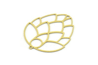 Brass Cone Charm, 2 Raw Brass Cone Shaped Charms With 1 Loop, Findings (37x31x0.60mm) SMP0780