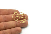 Brass Cone Charm, 2 Raw Brass Cone Shaped Charms With 1 Loop, Findings (37x31x0.60mm) SMP0780