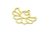 Brass Flower Charm, 8 Raw Brass Flower Shaped Charms With 1 Loop, Charm Pendants (19x24x0.60mm) SMP0784