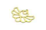 Brass Flower Charm, 8 Raw Brass Flower Shaped Charms With 1 Loop, Charm Pendants (19x24x0.60mm) SMP0784