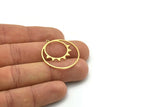Brass Round Charm, 4 Raw Brass Sun Charms With 1 Loop, Charm Pendants (30x28x0.80mm) SMP0786