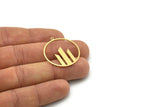 Brass Round Charm, 4 Raw Brass Round Charm With 1 Loop, Charm Pendants (31x28x0.80mm) SMP0790