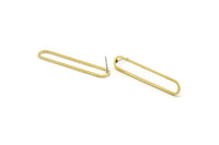 Brass Oval Earring, 8 Raw Brass Oval Stud Earrings (45x8x1mm) A4792 A3865