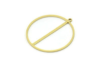 Brass Round Charm, 4 Raw Brass Round Charm With 1 Loop, Charm Pendants (30.5x28x0.80mm) SMP0798