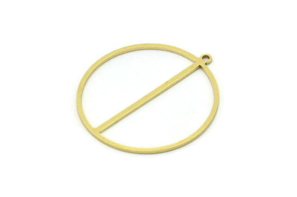 Brass Round Charm, 4 Raw Brass Round Charm With 1 Loop, Charm Pendants (30.5x28x0.80mm) SMP0798