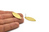 Brass Marquise Earring, 4 Textured Raw Brass Marquise Stud Earrings With 1 Hole (35x14x0.80mm) A1888 A3965