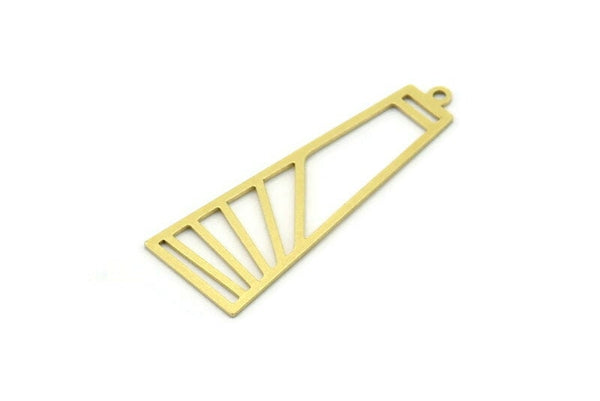 Brass Irregular Charm, 6 Raw Brass Irregular Shaped Charms With 1 Loop, Findings (36x13x0.60mm) SMP0803