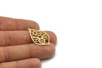 Brass Drop Charm, 6 Raw Brass Bee And Honeycomb Patterned Drop Shaped Charms With 1 Loop, Charm Pendants (32x19x0.60mm) SMP0804
