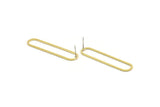 Brass Oval Earring, 8 Raw Brass Oval Stud Earrings (47x11x1mm) A4777 A3854