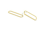 Brass Oval Earring, 8 Raw Brass Oval Stud Earrings (47x11x1mm) A4777 A3854