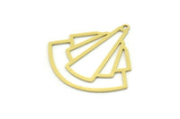 Brass Irregular Charm, 4 Raw Brass Irregular Shaped Charms With 1 Loop, Findings (30x30x0.60mm) SMP0805