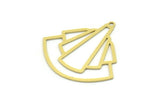 Brass Irregular Charm, 4 Raw Brass Irregular Shaped Charms With 1 Loop, Findings (30x30x0.60mm) SMP0805