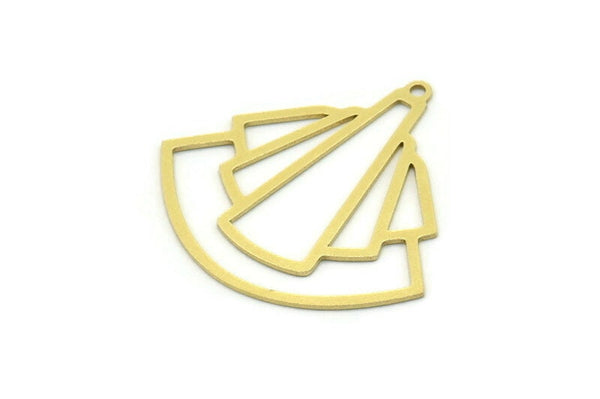 Brass Irregular Charm, 4 Raw Brass Irregular Shaped Charms With 1 Loop, Findings (30x30x0.60mm) SMP0805