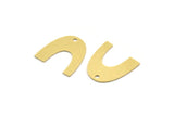 Brass Charm, 10 Raw Brass, Brass Pendants, Charm Pendants, U Shaped Charms, Brass U Shape Charms With 1 Hole (20x19x0.60mm) A3923